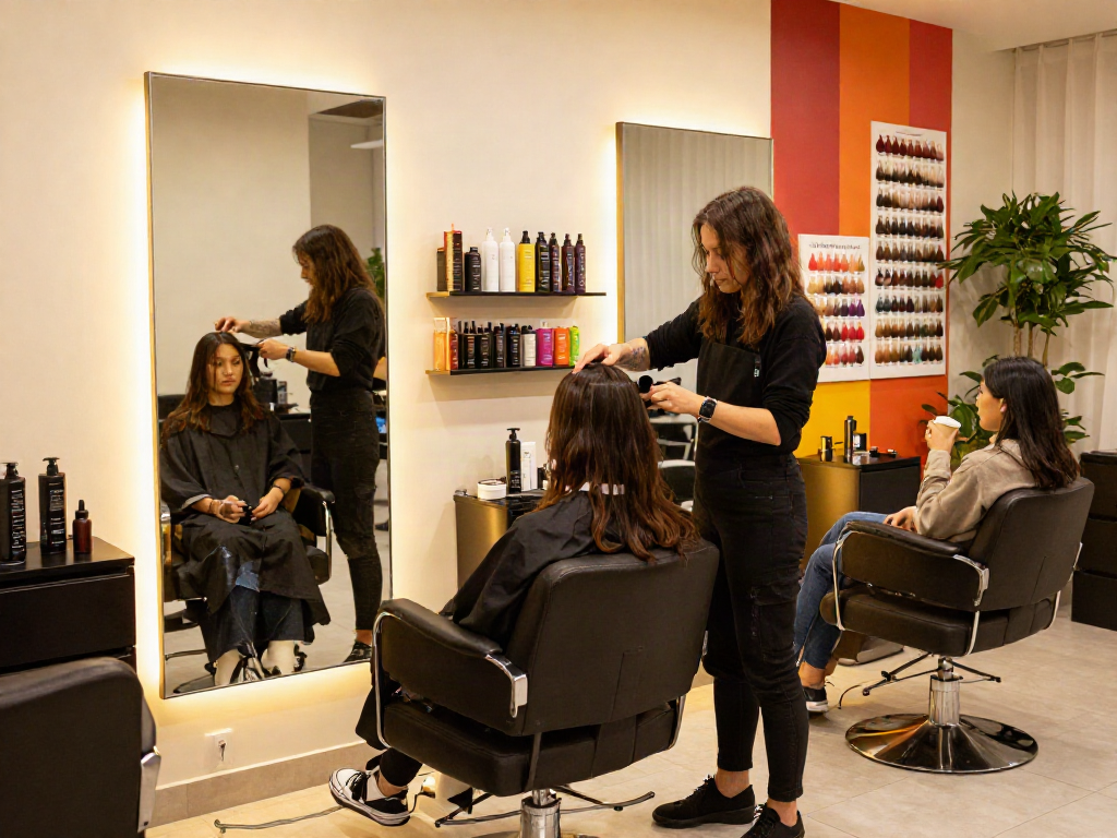 Visit https://carbonegroupparrucchieri.it/ to see an elegant beauty salon scene featuring a stylist at work.